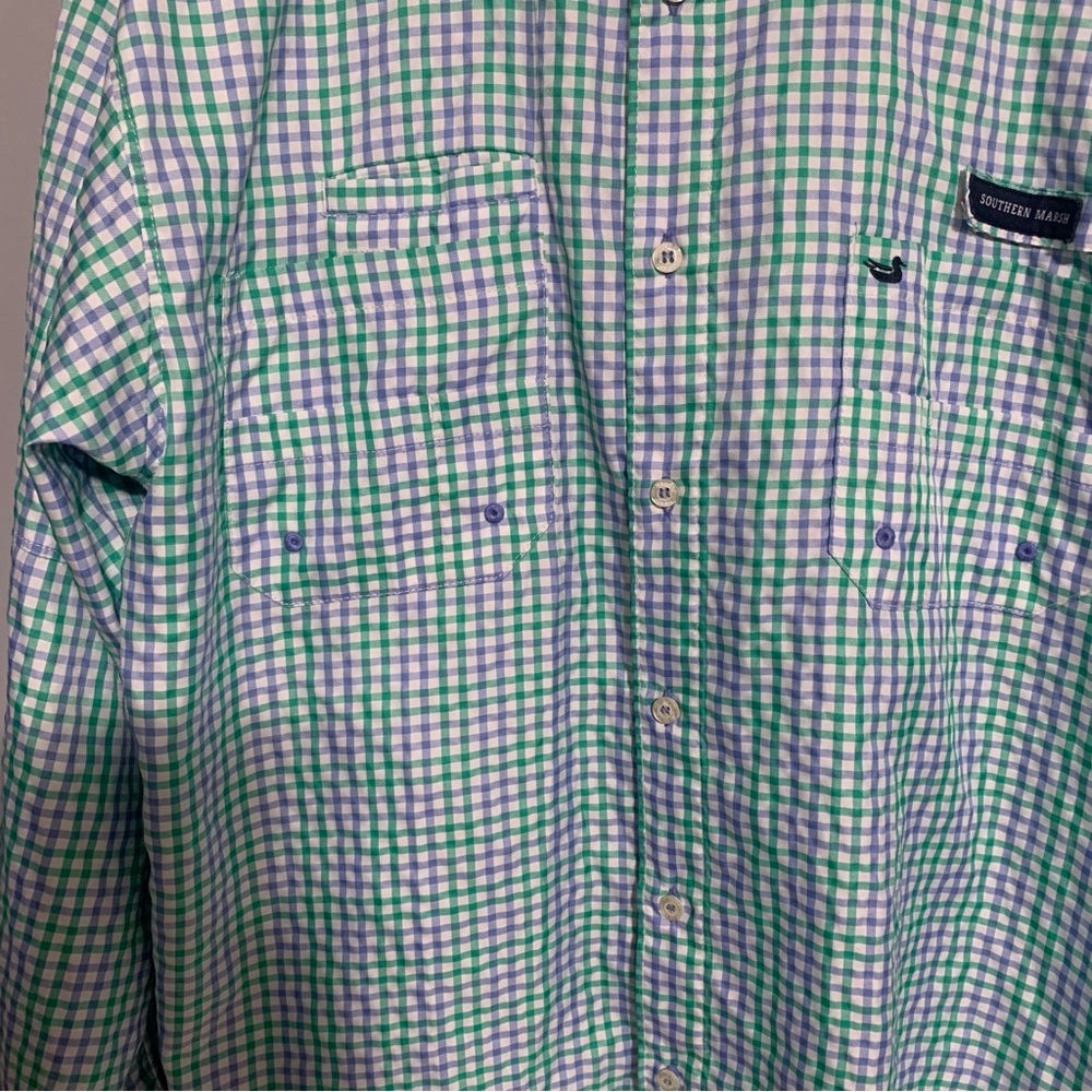 Southern Marsh Men's Button Shirt Fieldtec Fishing Outdoor Vented Plaid Size M - Picture 3 of 7